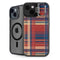 Red and Blue Plaid iPhone 15 Kickstand Case